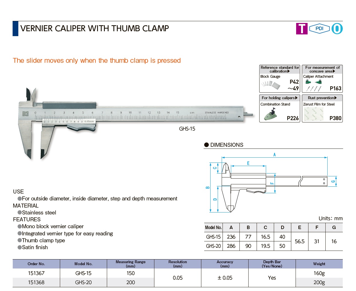 Ichiban Precision Sdn Bhd Sk Sk Vernier Caliper With Thumb Clamp